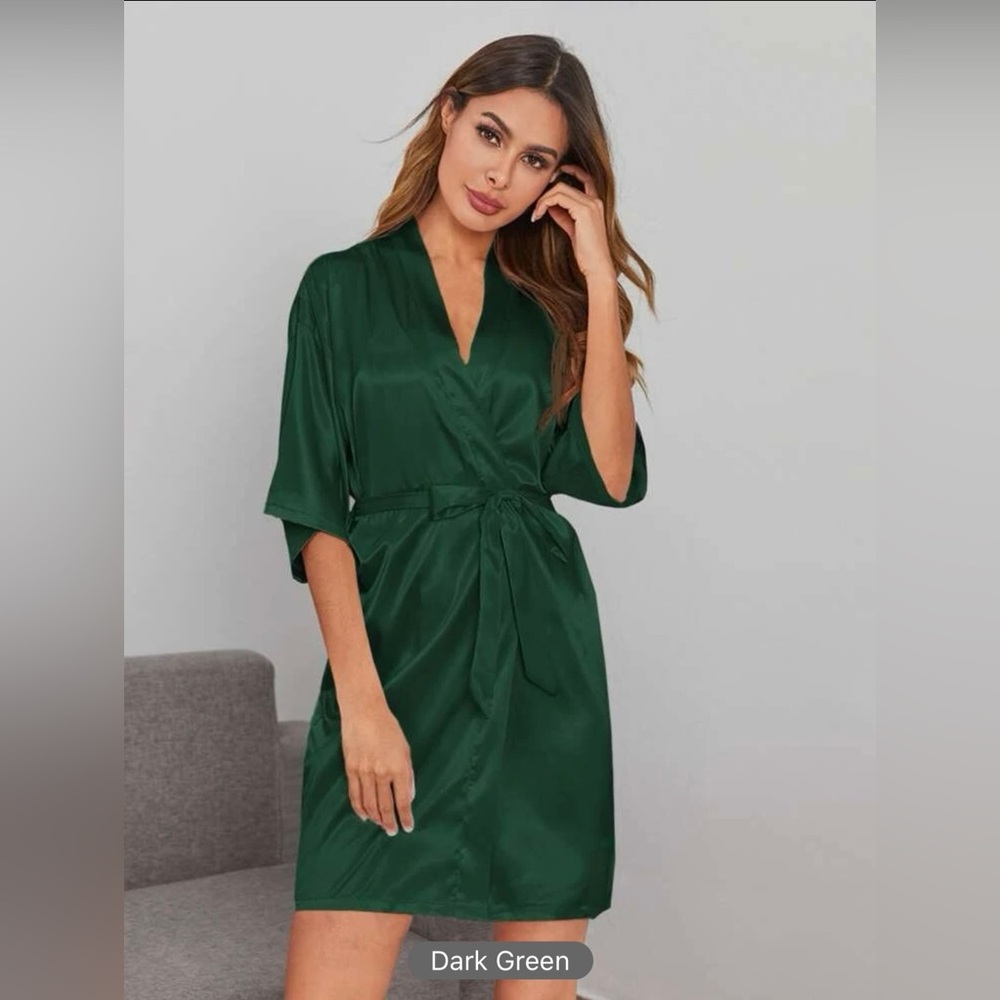 COPY - COPY - COPY - COPY - COPY - Solid Satin Belted Robe